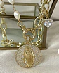 Collar Medalla Virgen Circones con perlas y eslabones gold - Miniatura 7