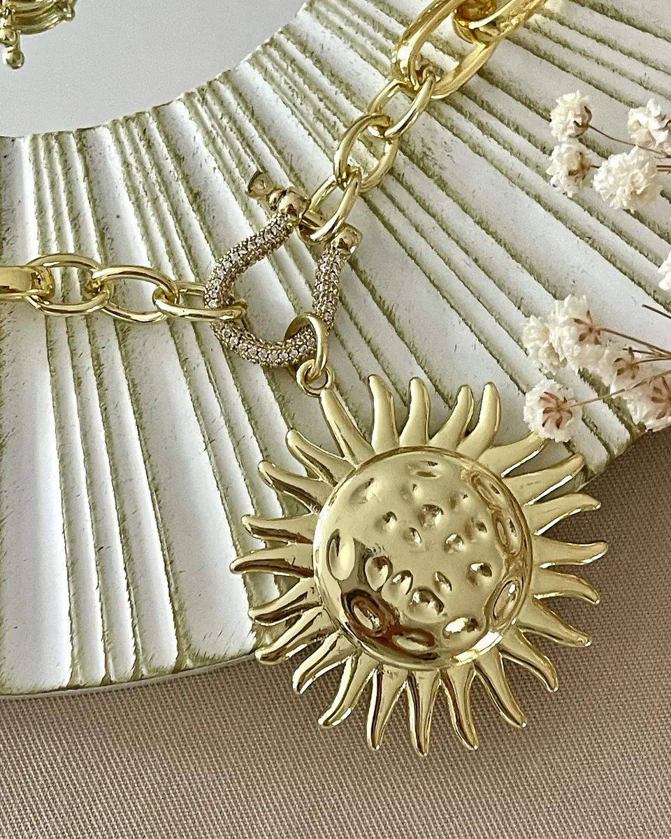 Collar XL Maxi Girasol eslabones mixtos  3