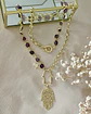 Collar XL Dúo de Mano Protectora de Fátima Amatistas y eslabones gold - Miniatura 7