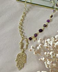 Collar XL Dúo de Mano Protectora de Fátima Amatistas y eslabones gold - Miniatura 12
