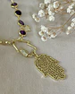 Collar XL Dúo de Mano Protectora de Fátima Amatistas y eslabones gold - Miniatura 11
