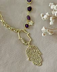 Collar XL Dúo de Mano Protectora de Fátima Amatistas y eslabones gold - Miniatura 13