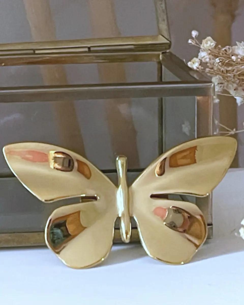 Broche Maxi Mariposa Metallic Gold  2