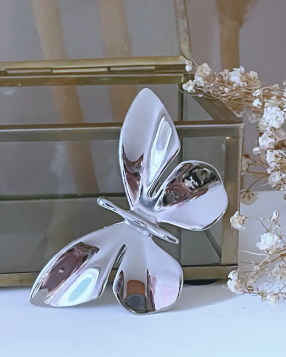 Broche Maxi Mariposa Metallic Silver 2