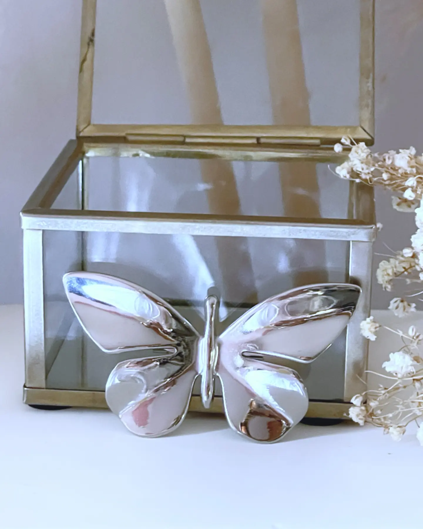 Broche Maxi Mariposa Metallic Silver 3