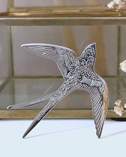 Broche Golondrina Metallic Silver