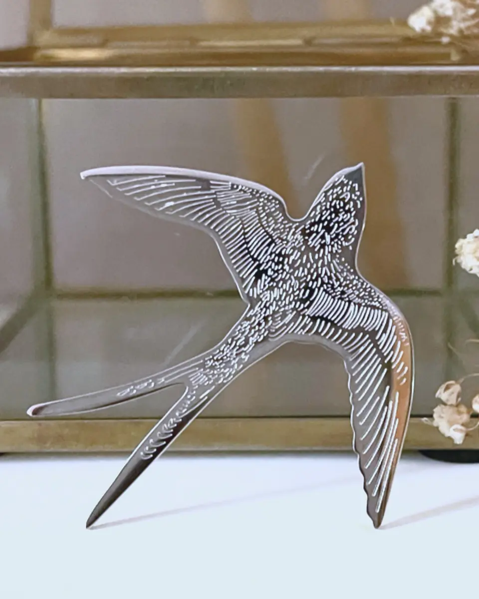 Broche Golondrina Metallic Silver 1