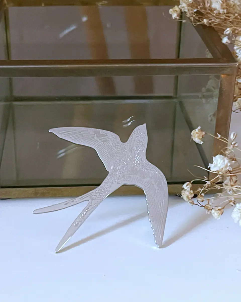 Broche Golondrina Metallic Silver 2