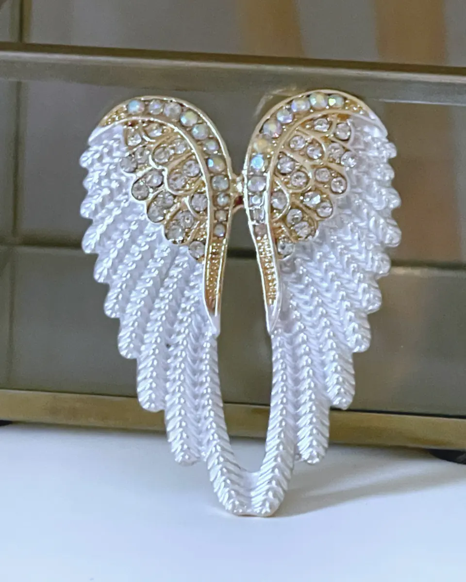 Broche Maxi Alas Blancas Gold 1