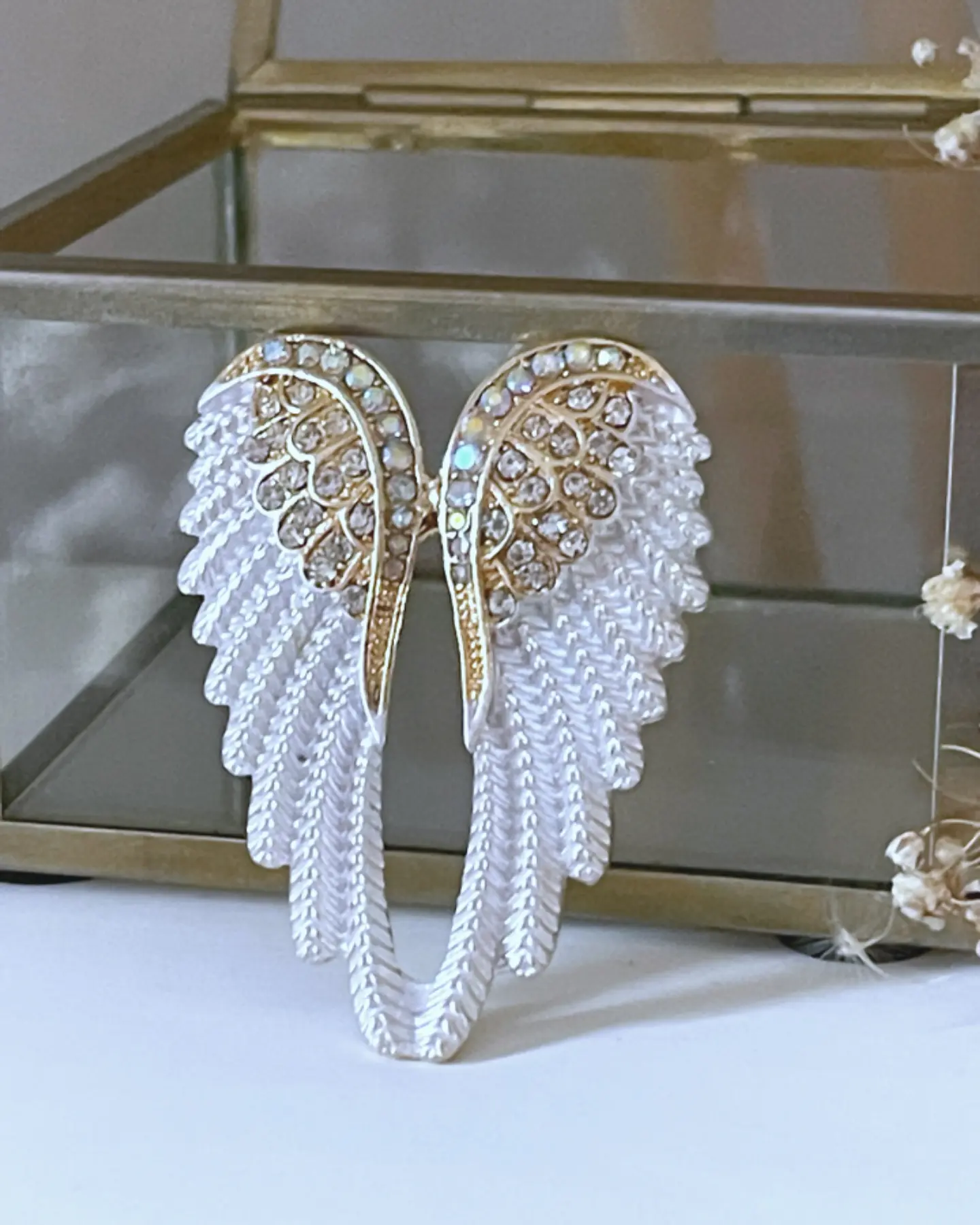 Broche Maxi Alas Blancas Gold 2