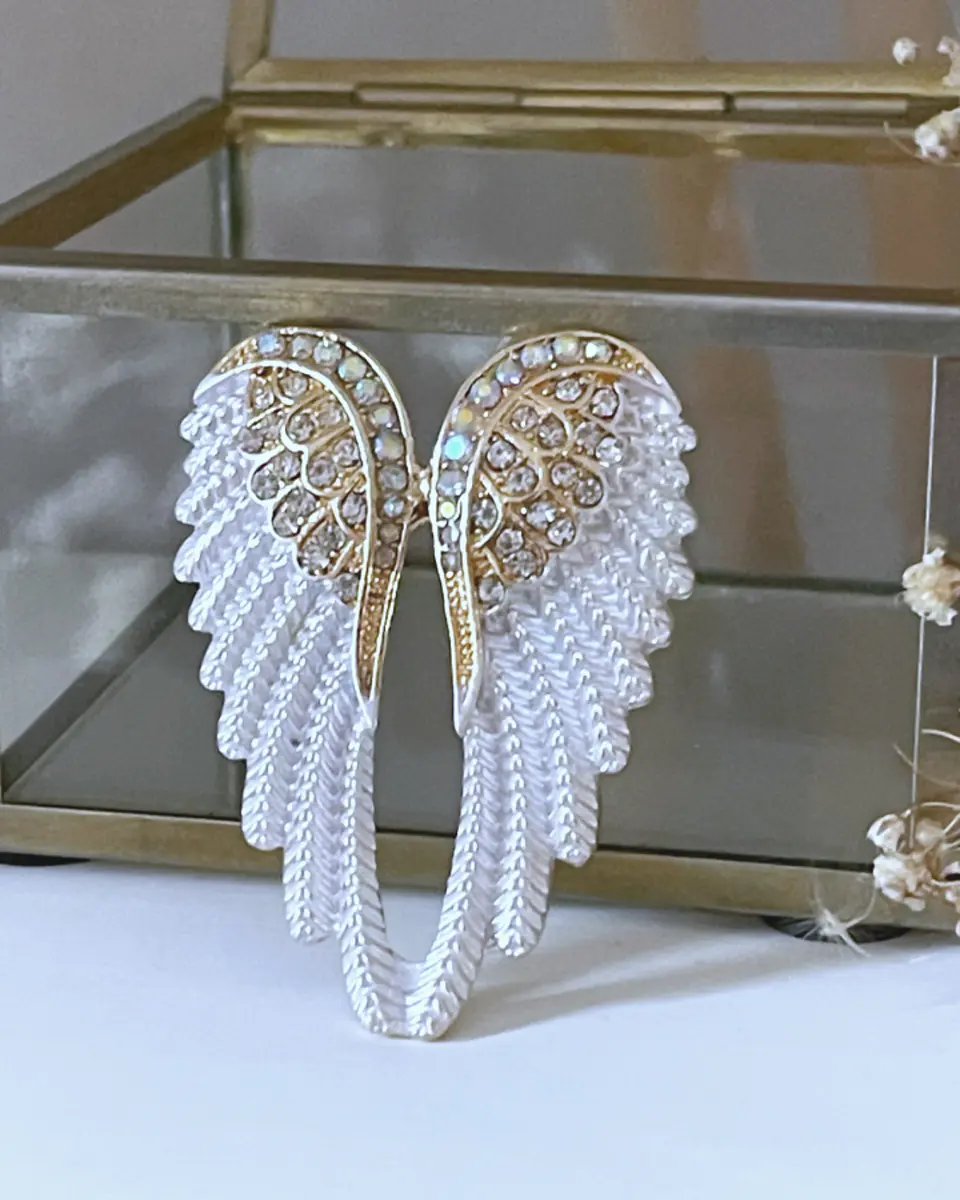 Broche Maxi Alas Blancas Gold 2