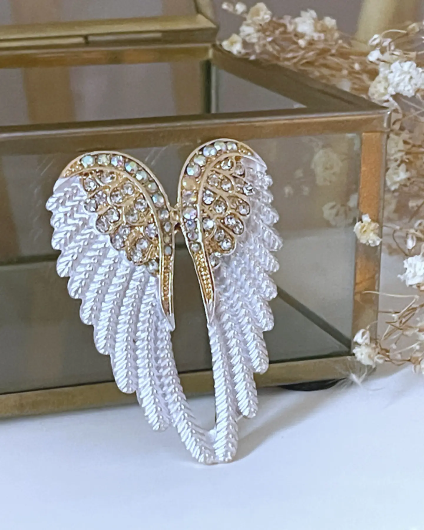 Broche Maxi Alas Blancas Gold 3