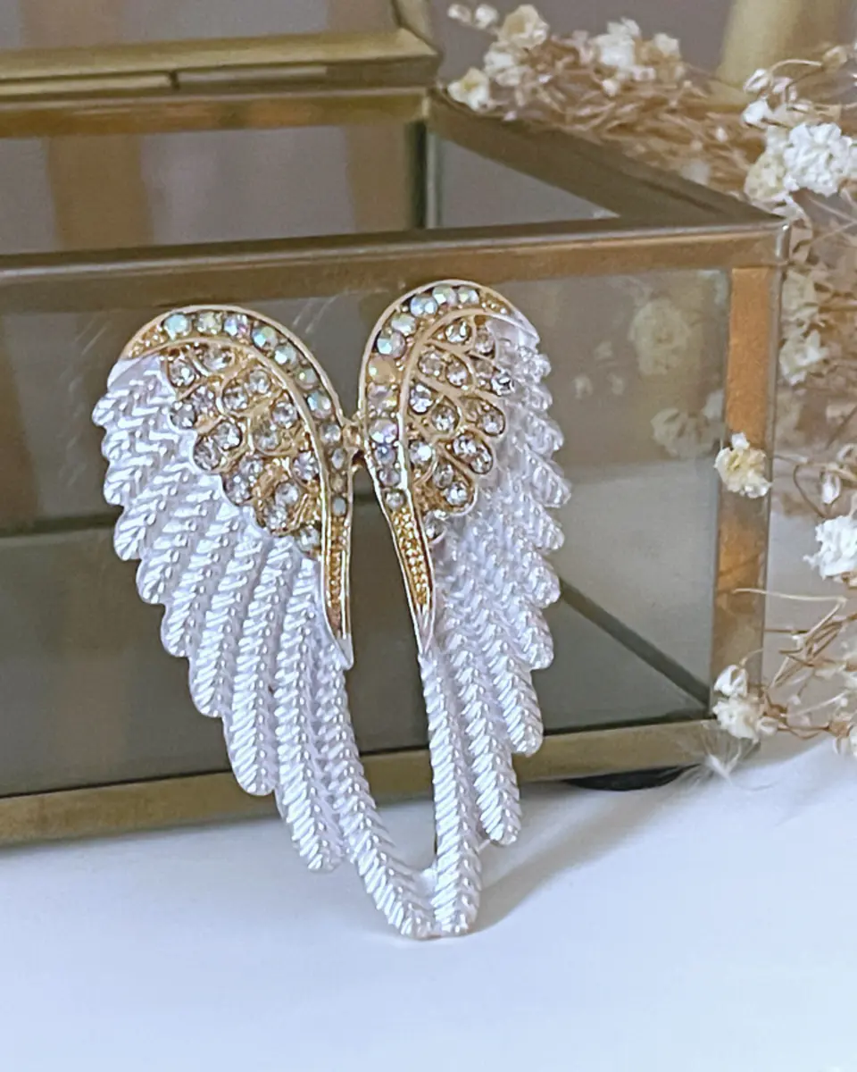 Broche Maxi Alas Blancas Gold 3