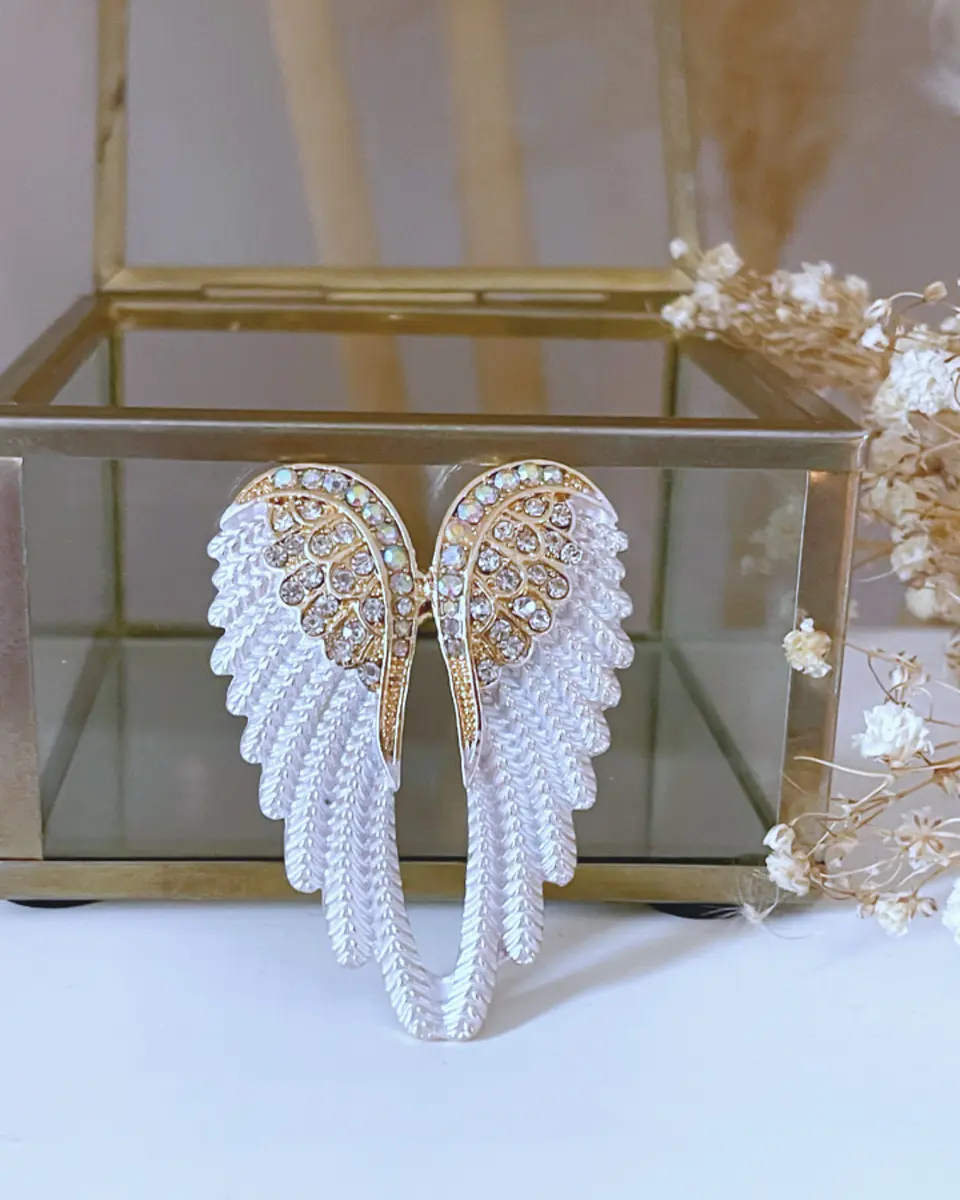 Broche Maxi Alas Blancas Gold 4