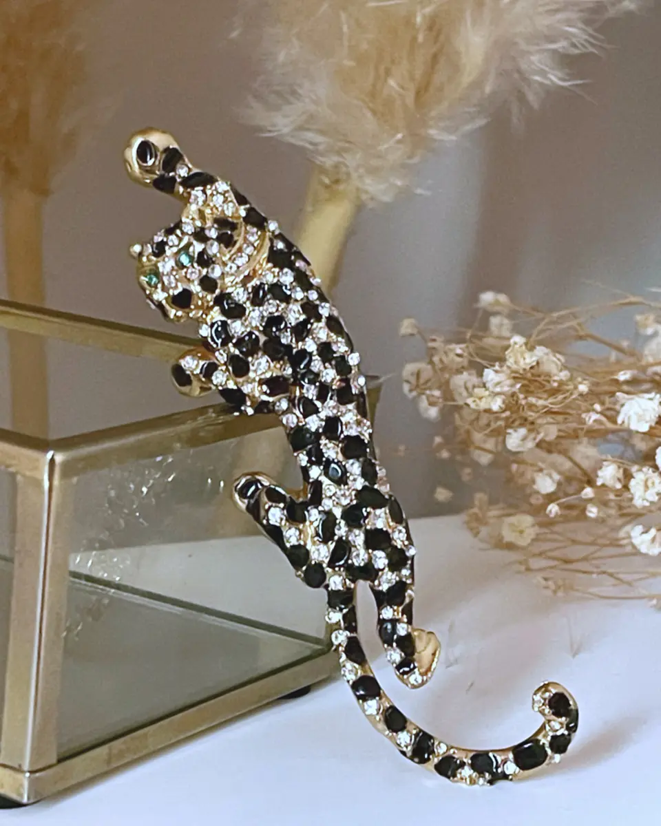Broche Maxi Leopardo Black & Gold 5