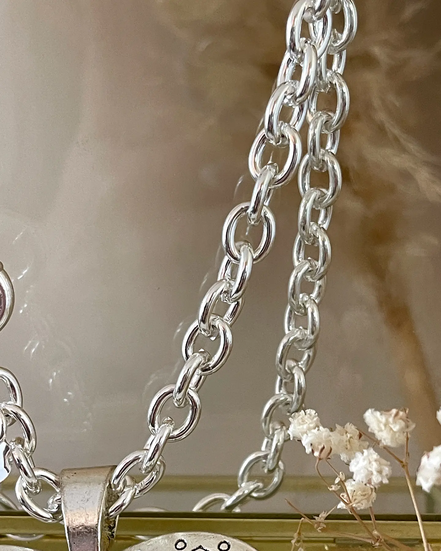 Collar Maxi Corazon Silver eslabones ovalados 5