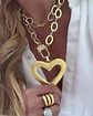 Collar XL  Maxi Corazón Chapado  Estrella cuarzo Tornasol Gold - Miniatura 3