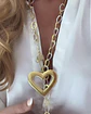 Collar XL  Maxi Corazón Chapado  Estrella cuarzo Tornasol Gold - Miniatura 5