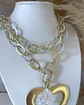 Collar XL  Maxi Corazón Chapado  Estrella cuarzo Tornasol Gold - Miniatura 6