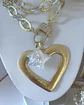 Collar XL  Maxi Corazón Chapado  Estrella cuarzo Tornasol Gold - Miniatura 7