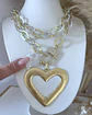 Collar XL  Maxi Corazón Chapado  Estrella cuarzo Tornasol Gold - Miniatura 4