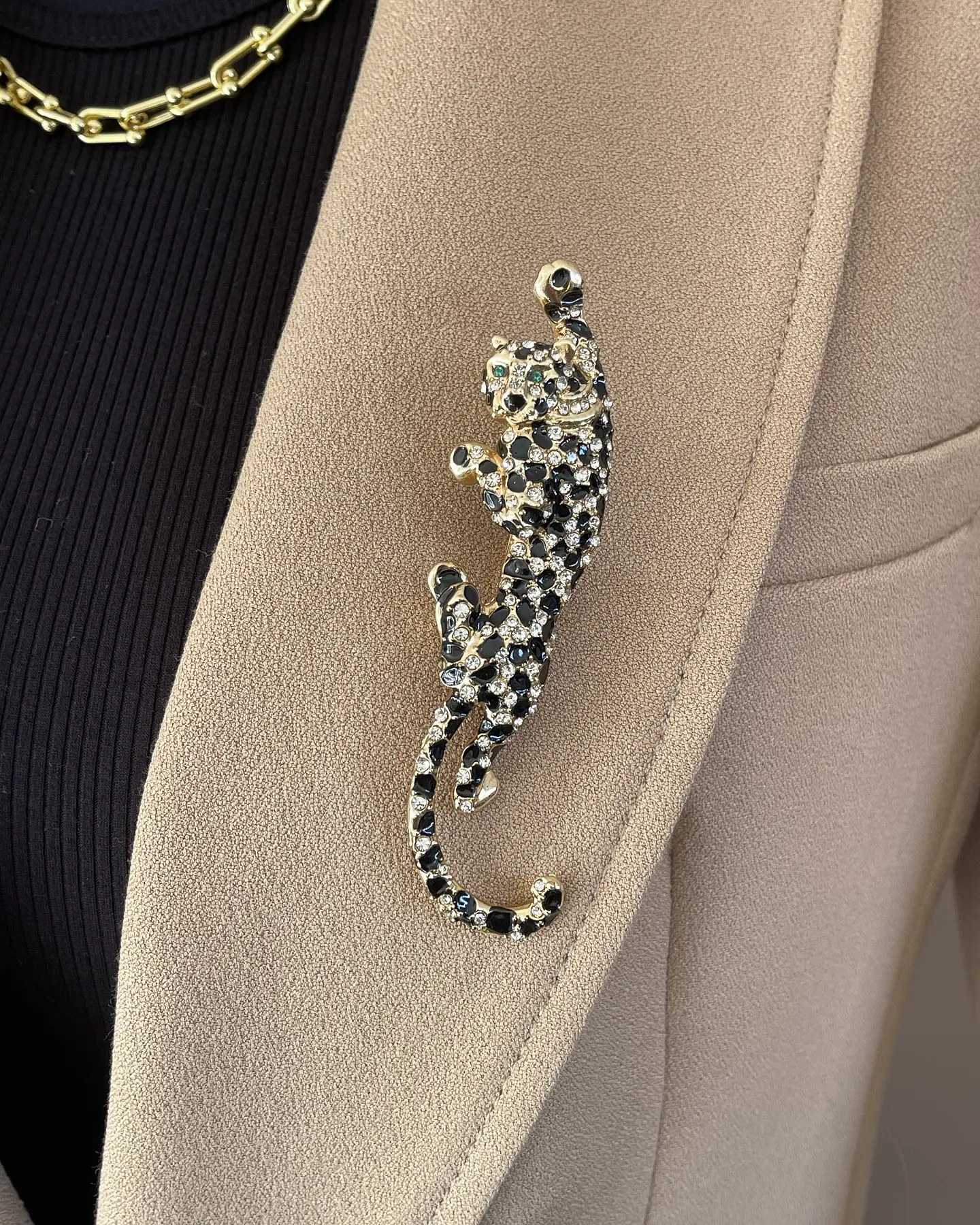 Broche Maxi Leopardo Black & Gold 2