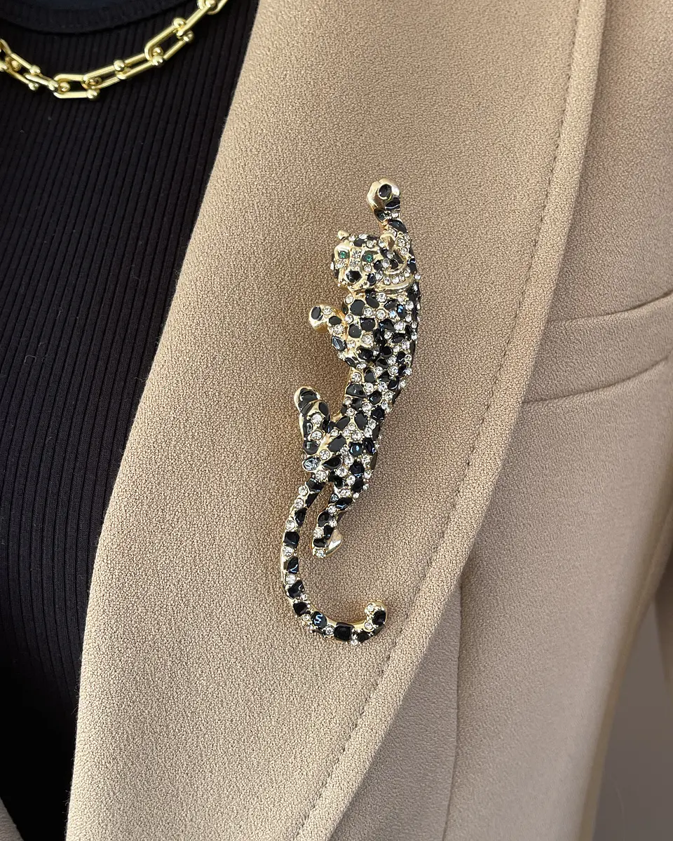 Broche Maxi Leopardo Black & Gold 2