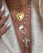 Collar XL Maxi Cruz Cristales Perlas Gold - Miniatura 1