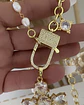 Collar XL Maxi Cruz Cristales Perlas Gold - Miniatura 5
