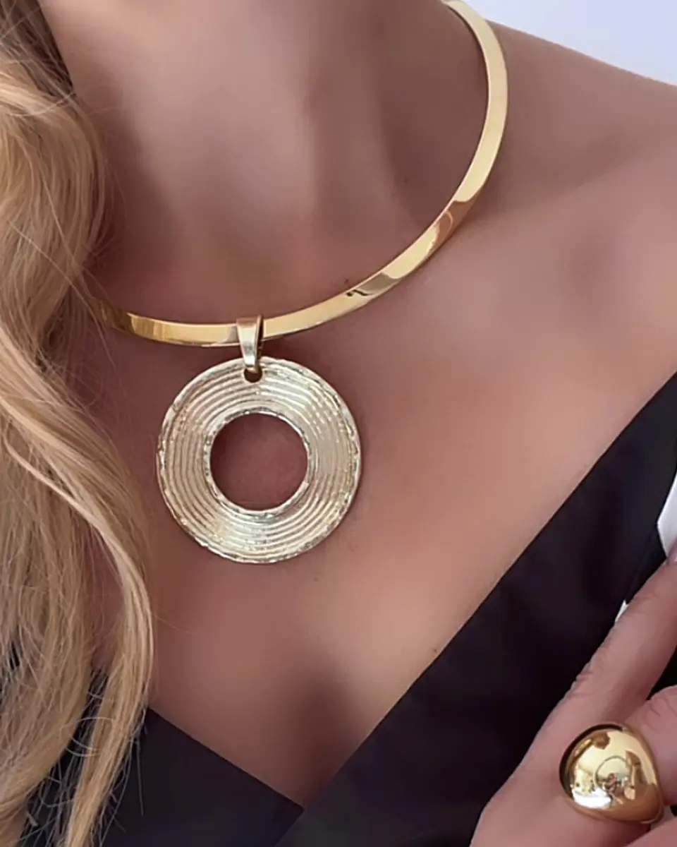 Collar Tiara gruesa Malaga gold 3