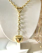 Collar XL Corazón Lariat con conector Gold  - Miniatura 3