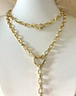Collar XL Corazón Lariat con conector Gold  - Miniatura 6