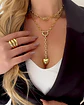 Collar XL Corazón Lariat con conector Gold  - Miniatura 4