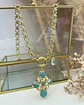 Collar Cruz Turquesa Perlas cristal Gold - Miniatura 5