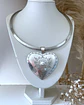 Collar Tiara Gruesa Maxi Corazon Silver - Miniatura 2