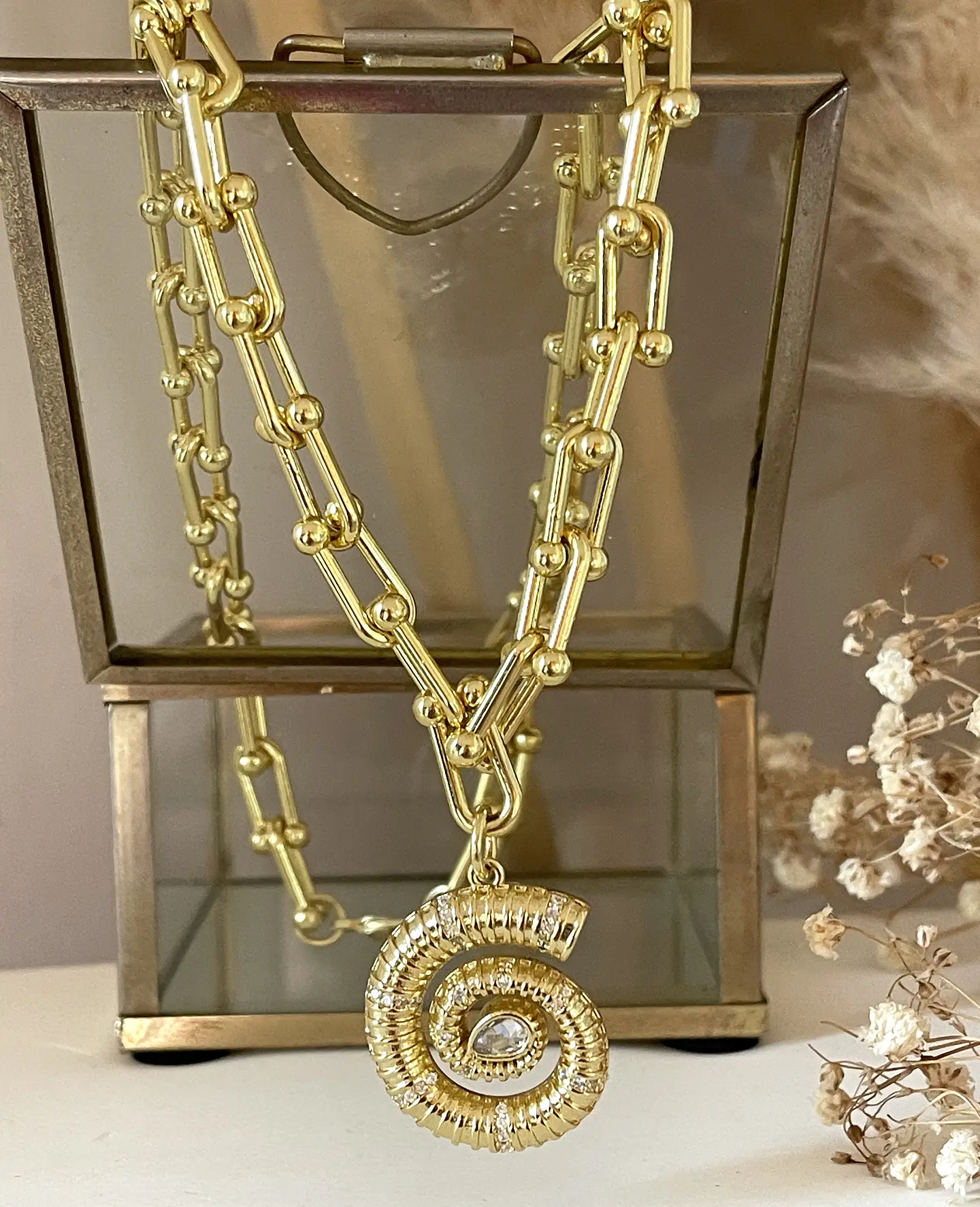 Collar Caracola eslabones Tiffany Gold 2