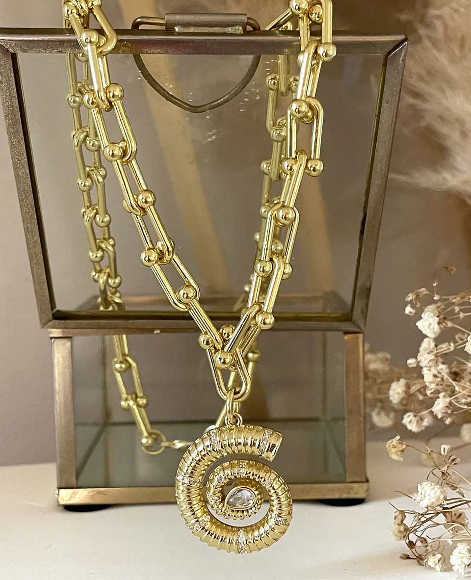 Collar Caracola eslabones Tiffany Gold 2