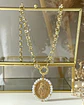 Collar Medallón Virgen Rayos Perlas punto luz Gold - Miniatura 2