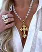 Collar Maxi Cruz Cuarzo Blanco Gold - Miniatura 5
