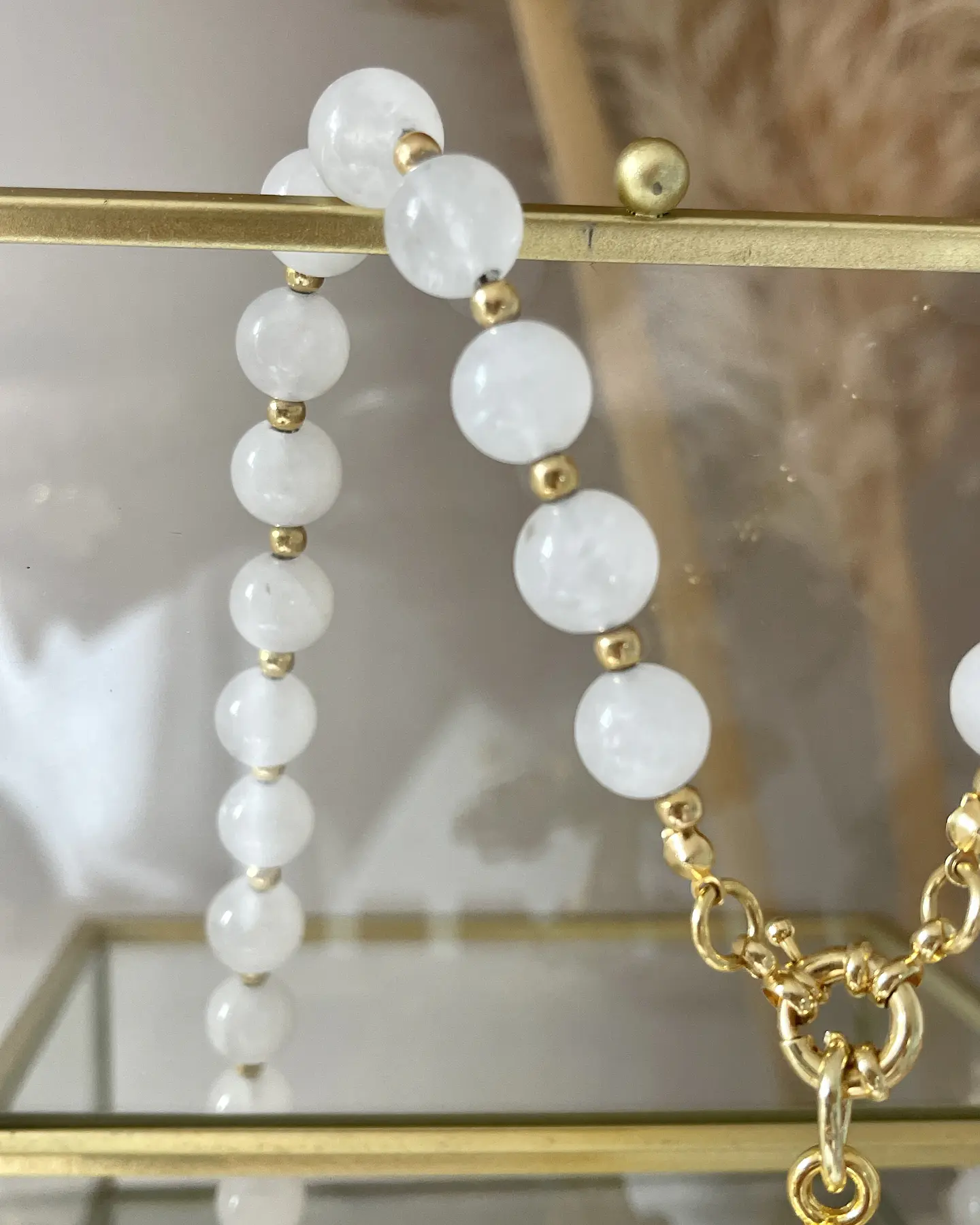 Collar Maxi Cruz Cuarzo Blanco Gold 4