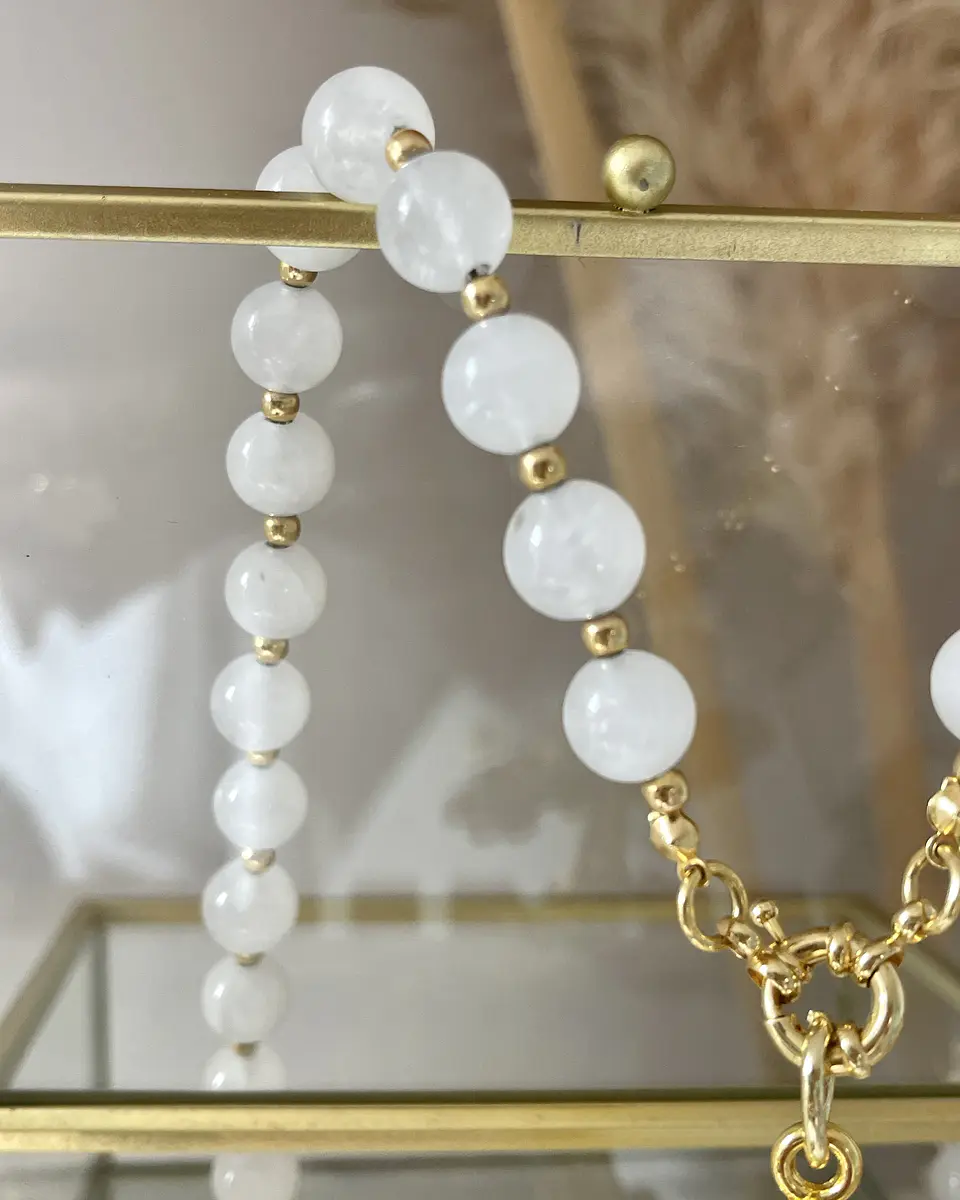 Collar Maxi Cruz Cuarzo Blanco Gold 4