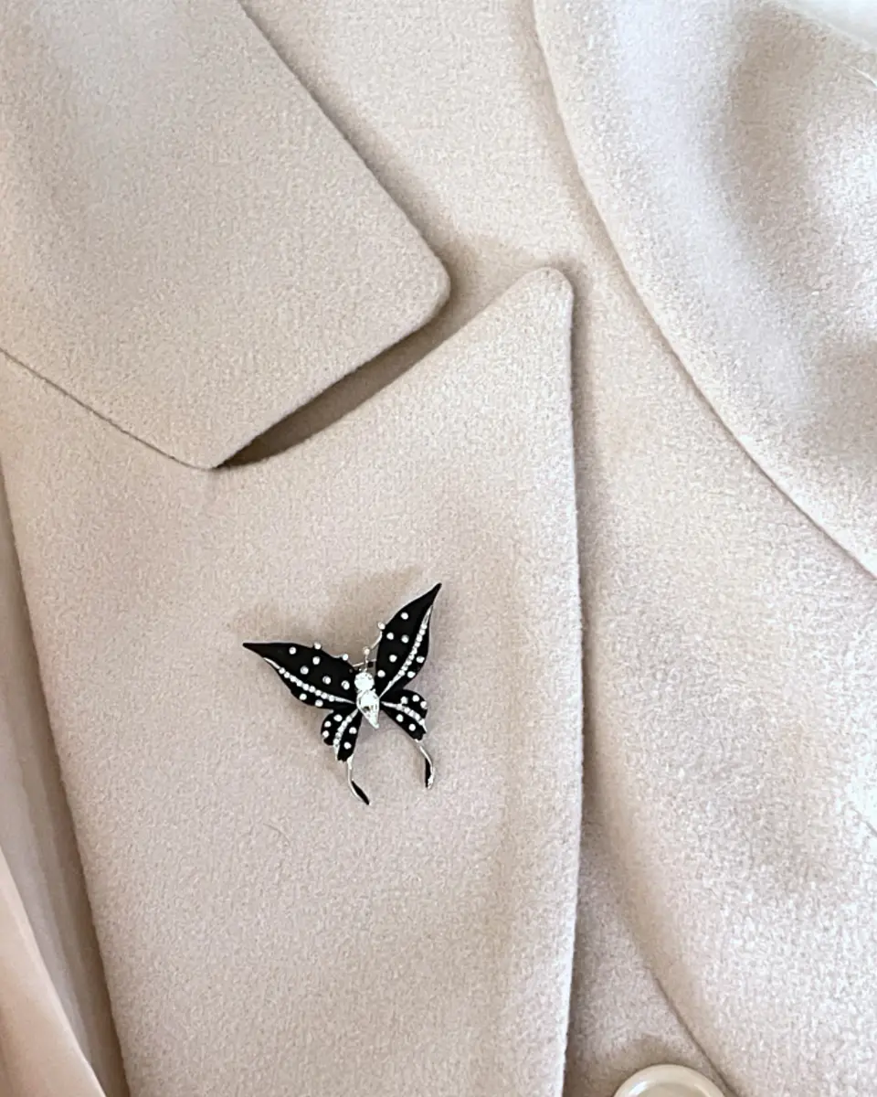 Broche Mariposa Strass Black 3