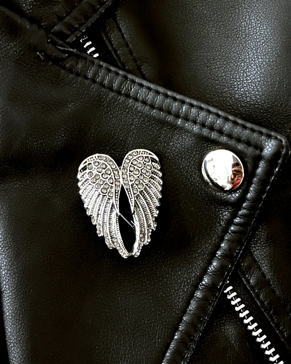 Broche Alas  Strass Silver 1