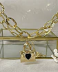 Collar Candado corazón Black maxi eslabones Gold - Miniatura 5