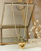 Collar Corazón Inflado Cadena Veneciana Gold - Miniatura 5
