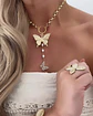  Collar Dúo de Mariposas Perlas rio y Circones Gold - Miniatura 1