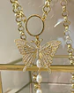  Collar Dúo de Mariposas Perlas rio y Circones Gold - Miniatura 4