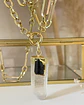 Collar XL Punta Cuarzo Cristal y Turmalina Negra Gold - Miniatura 6