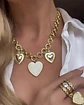 Collar Trío de Corazones Eslabones dobles Gold - Miniatura 4