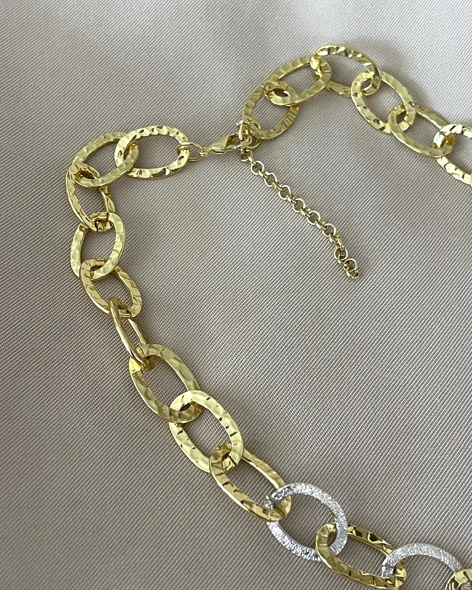 Collar Nudo de Bruja Maxi Eslabones Silver & Gold 6